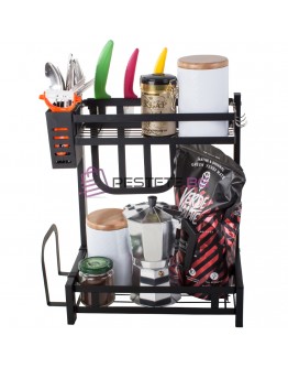 Двуетажен кухненски органайзер за кухня подправки и аксесоари